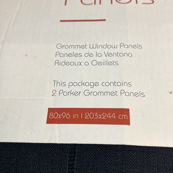 NWT 2 sets of 2 Black Parker Grommet Panels ( curtains) 80x96 in | 203x244 cm - Picture 4 of 4